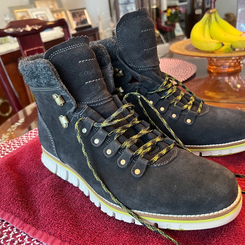 Cole Haan Men's Suede Black Hiking Type Boots